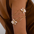 The Fleur White Enamel Arm Cuff