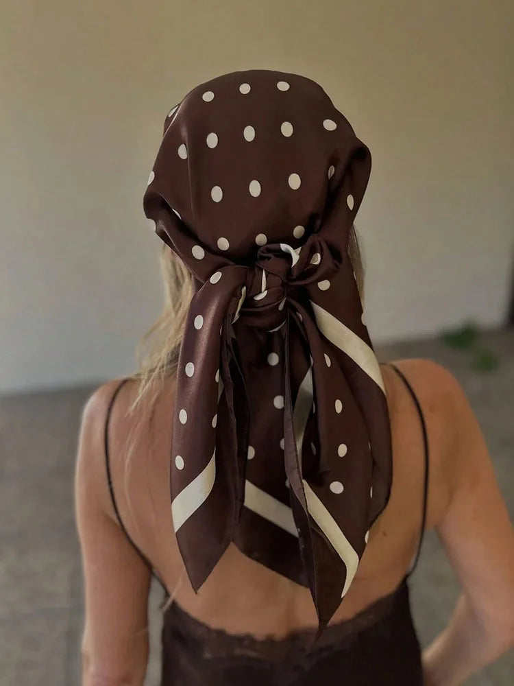 The Celeste Polka Dot Square Scarf