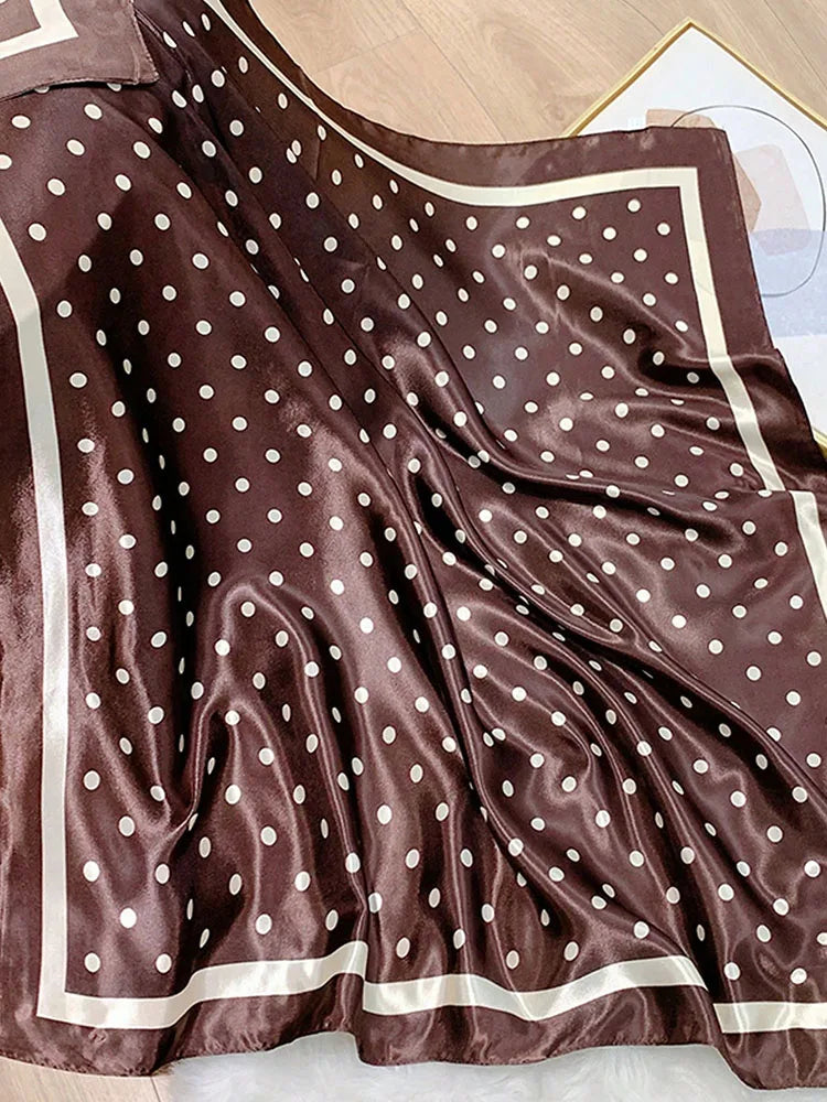The Celeste Polka Dot Square Scarf